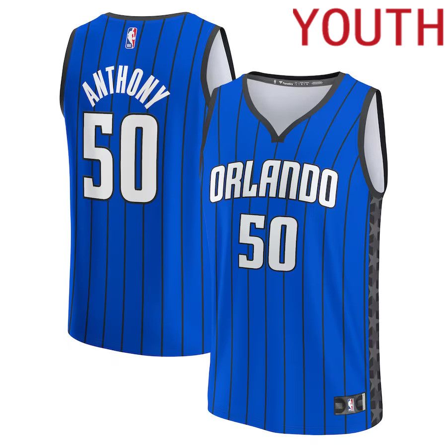 Youth Orlando Magic 50 Cole Anthony Fanatics Branded Royal Fast Break Player NBA Jersey